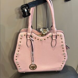 New Traci Lynn pink diamond closure handbag